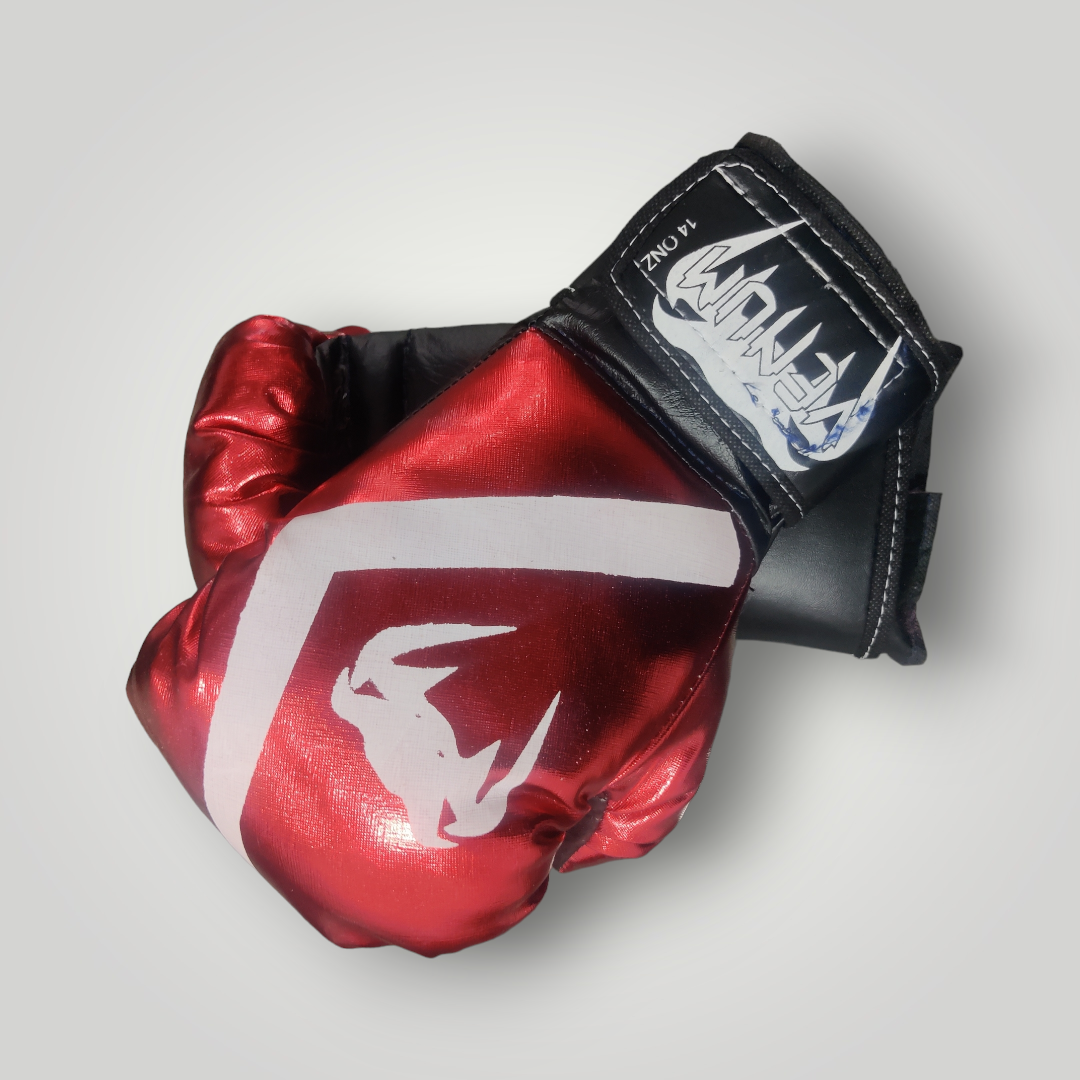 Guantes Boxeo Estilo Venum color Rojo Metálico Tamaño 8 a 16 oz