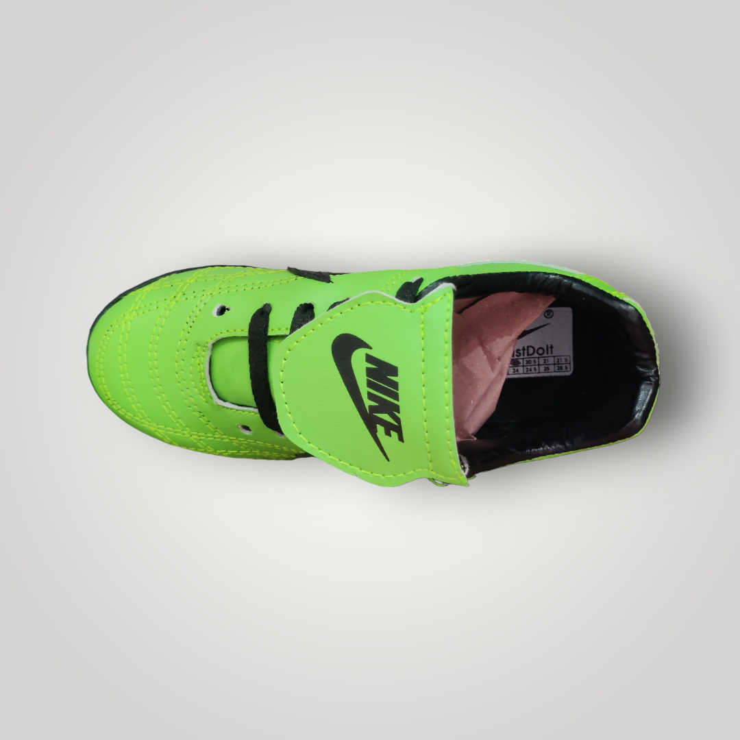 Tenis de Futbol Rápido Infantil Nike Modelo Clásico 1OOO Color Negro Verde Tallas del 18 al 21.5 Mx