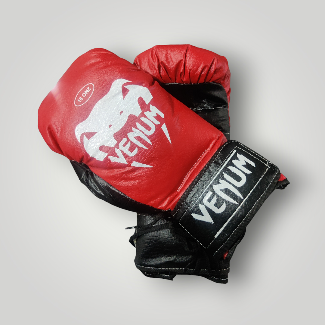Guantes Boxeo Estilo Venum Color Rojo Negro Tamaños 8 a 16 oz