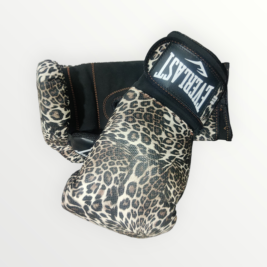 Guantes Boxeo Estilo EVERLAST color Leopardo Tamaño 16 oz