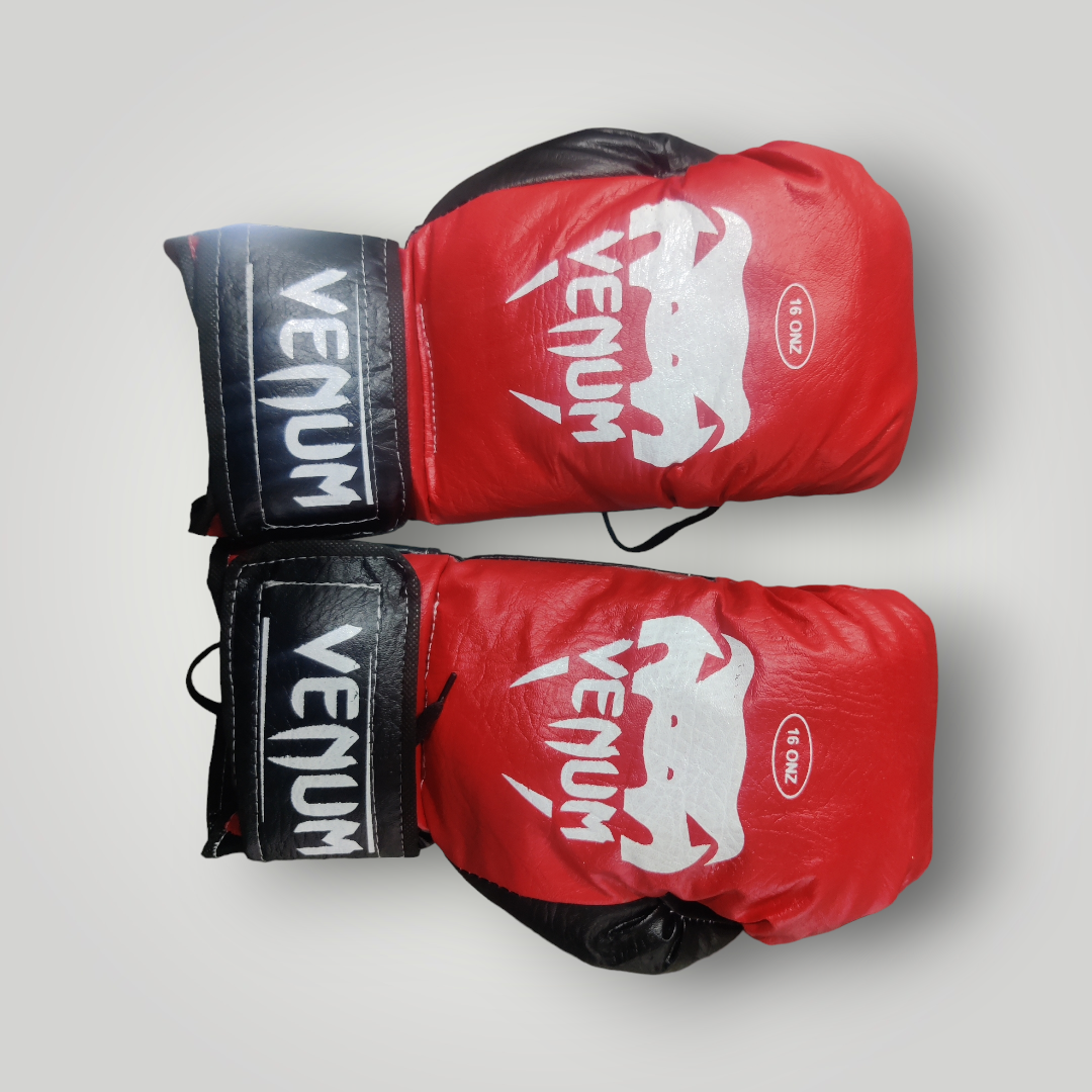 Guantes Boxeo Estilo Venum Color Rojo Negro Tamaños 8 a 16 oz