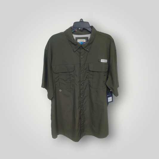 Camisa Marca Magellan Outdoors de Hombre Color Verde Olive Night Manga Corta