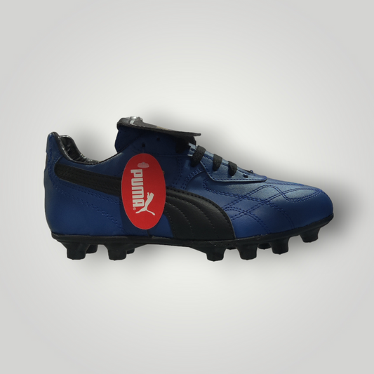 Tachones de Futbol Pasto Natural Modelo PUMA CLÁSICOS O255 Color Azul Rey Negro Tallas del 25 al 28.5 Mx TRENDY