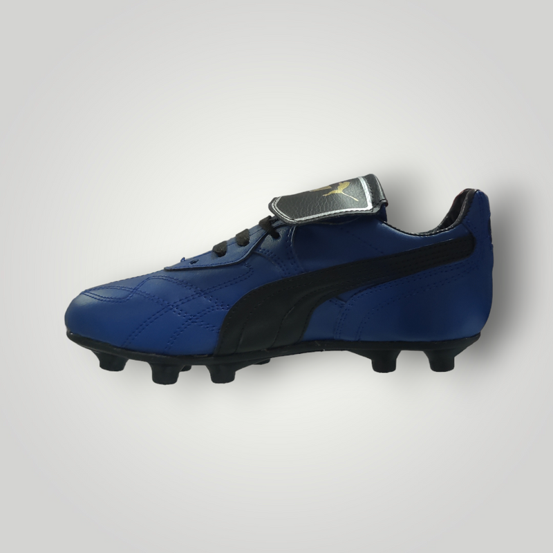 Tachones de Futbol Pasto Natural Modelo PUMA CLÁSICOS O255 Color Azul Rey Negro Tallas del 25 al 28.5 Mx TRENDY