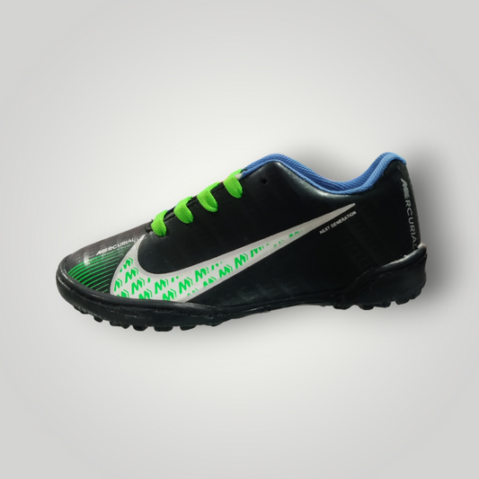 Tenis de Futbol Rápido Modelo MERCURIAL ZOOM Color Negro Blanco Verde Neón TRENDY