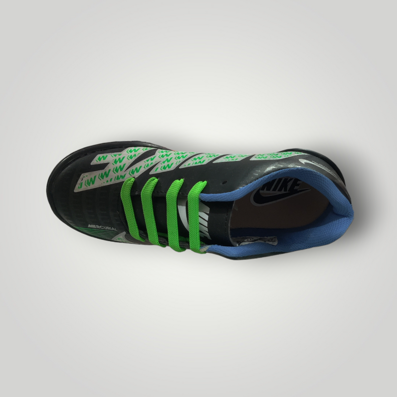 Tenis de Futbol Rápido Infantil Modelo MERCURIAL ZOOM Color Negro Blanco Verde eón Tallas del 17 al 21.5 Mx TRENDY