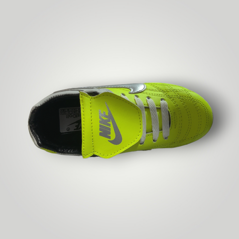 Tachones de Futbol Pasto Natural Infantil Modelo NIKE CLÁSICOS Color Amarillo Blanco Negro Tallas del 17 al 21.5 Mx TRENDY