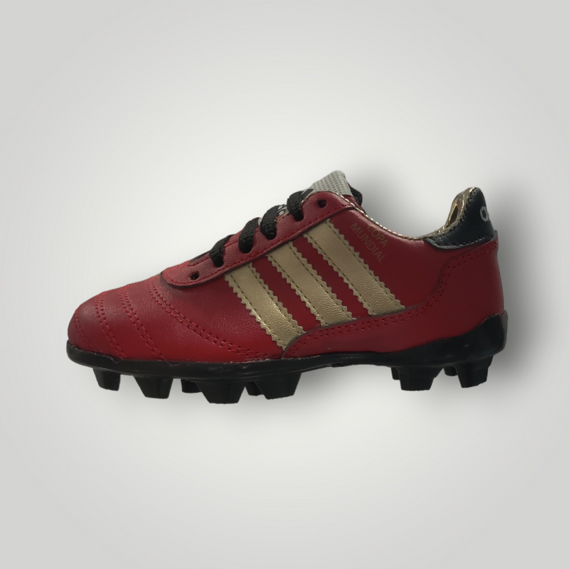 Tachones de Futbol Infantil Pasto Natural Modelo ADIDAS COPA MUNDIAL Color Rojo Oro Tallas del 17 al 21.5 Mx TRENDY