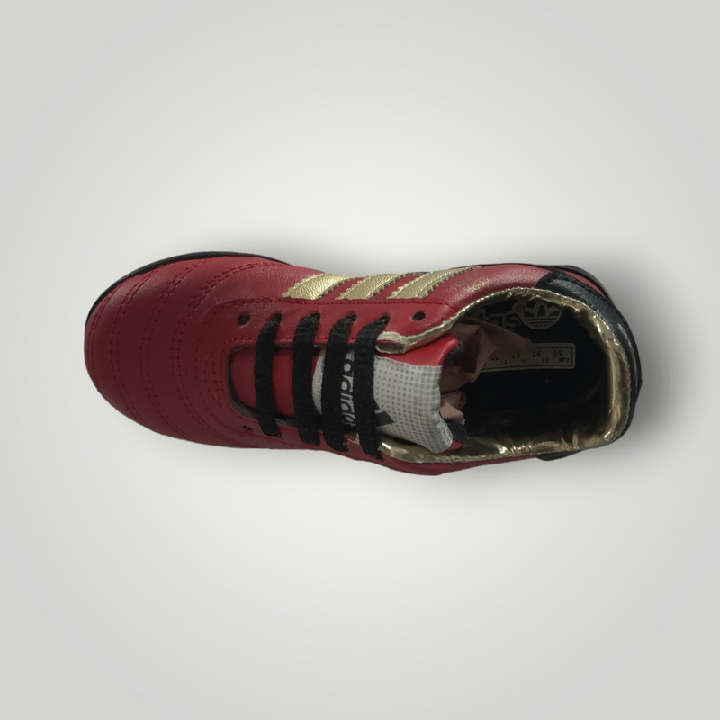 Tachones de Futbol Infantil Pasto Natural Modelo ADIDAS COPA MUNDIAL Color Rojo Oro Tallas del 17 al 21.5 Mx TRENDY