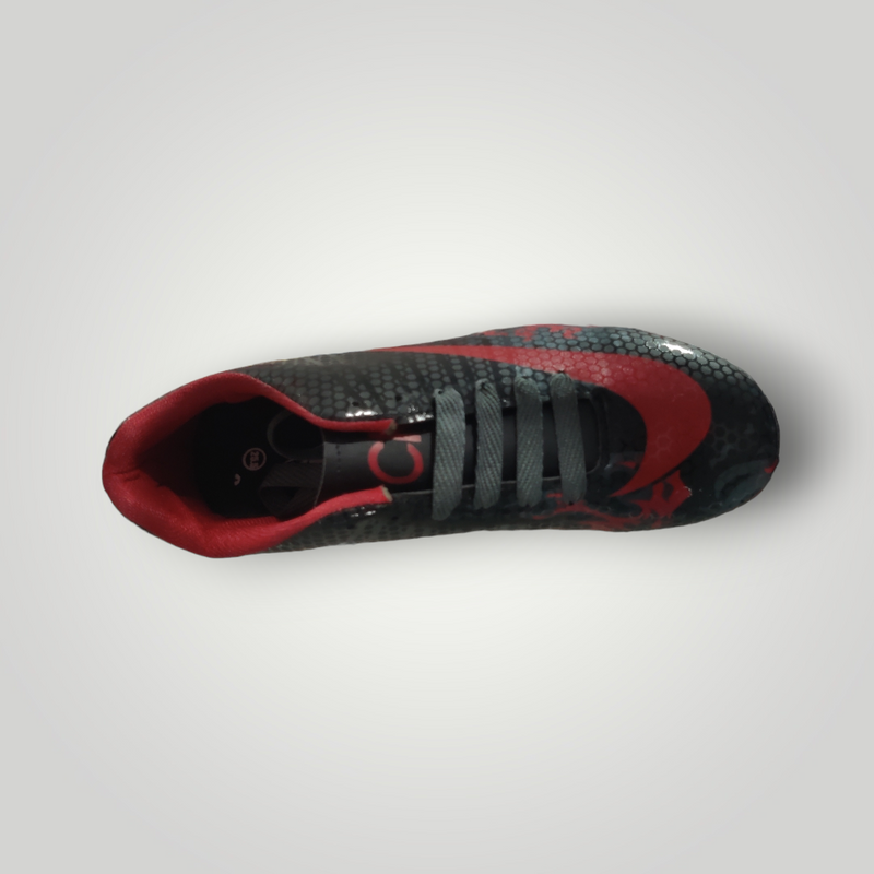 Tachones de Futbol Pasto Natural Modelo CRISTIANO Color Negro Oxford Rojo Tallas del 25 al 28.5 Mx TRENDY