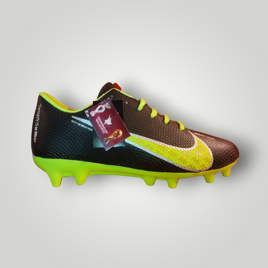Tachones de Futbol Pasto Natural Modelo NIKE MERCURIAL ZOOM Color Negro Amarillo Neón Tallas del 25 al 28.5 Mx