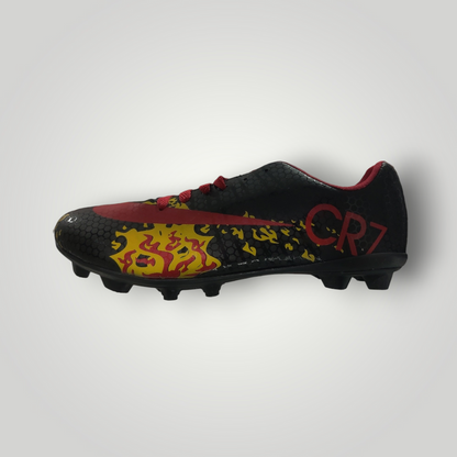 Tachones de Futbol Pasto Natural Modelo CRISTIANO Color Negro Naranja Tallas del 25 al 28.5 Mx TRENDY