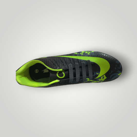 Tachones de Futbol Pasto Natural Modelo CRISTIANO Color Negro Neon Tallas del 25 al 28.5 Mx TRENDY